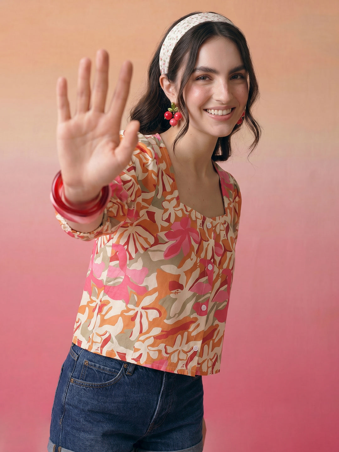 Janasya Multi Crop Rayon Blend Top - Dista