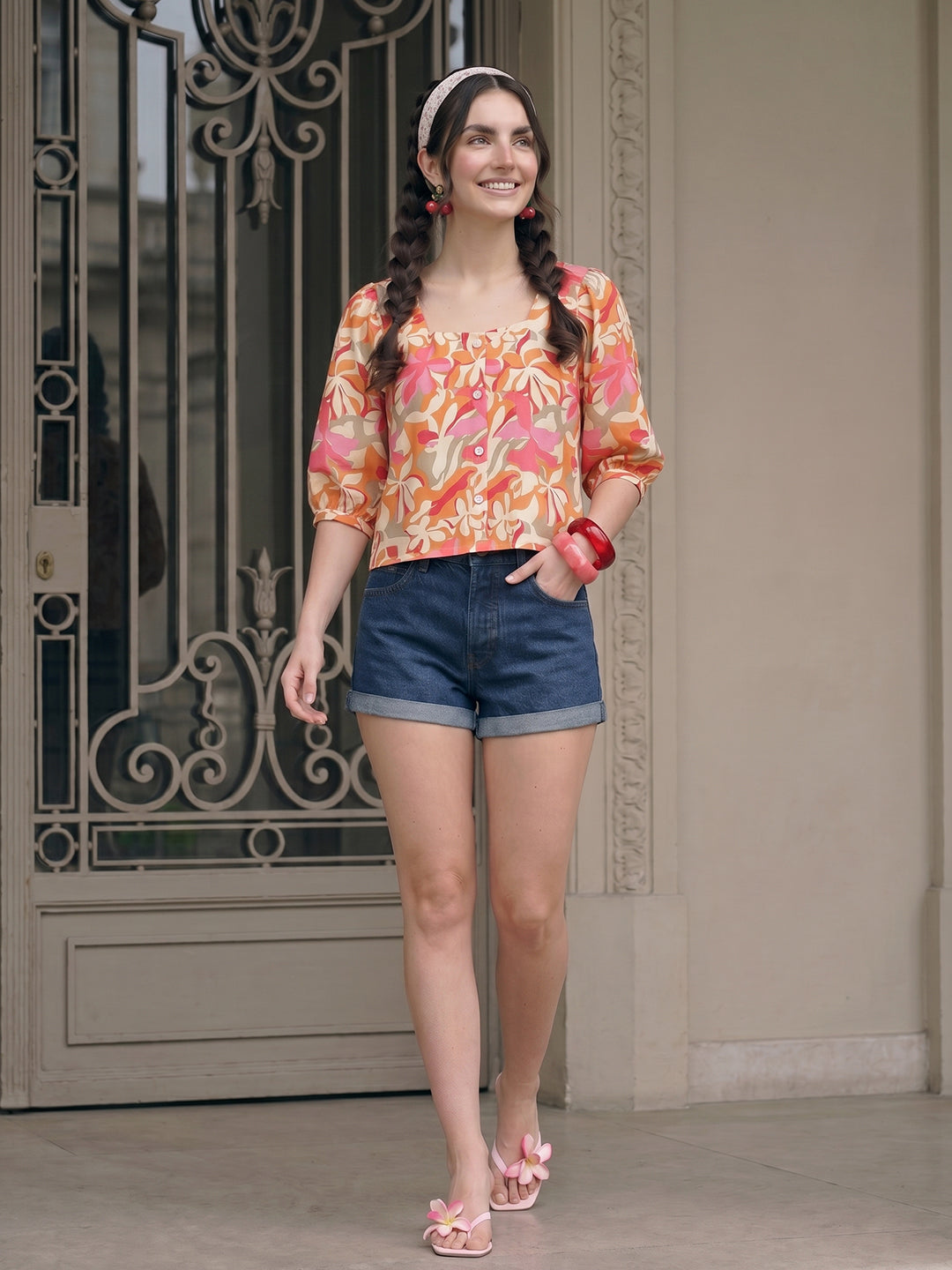 Janasya Multi Crop Rayon Blend Top - Dista
