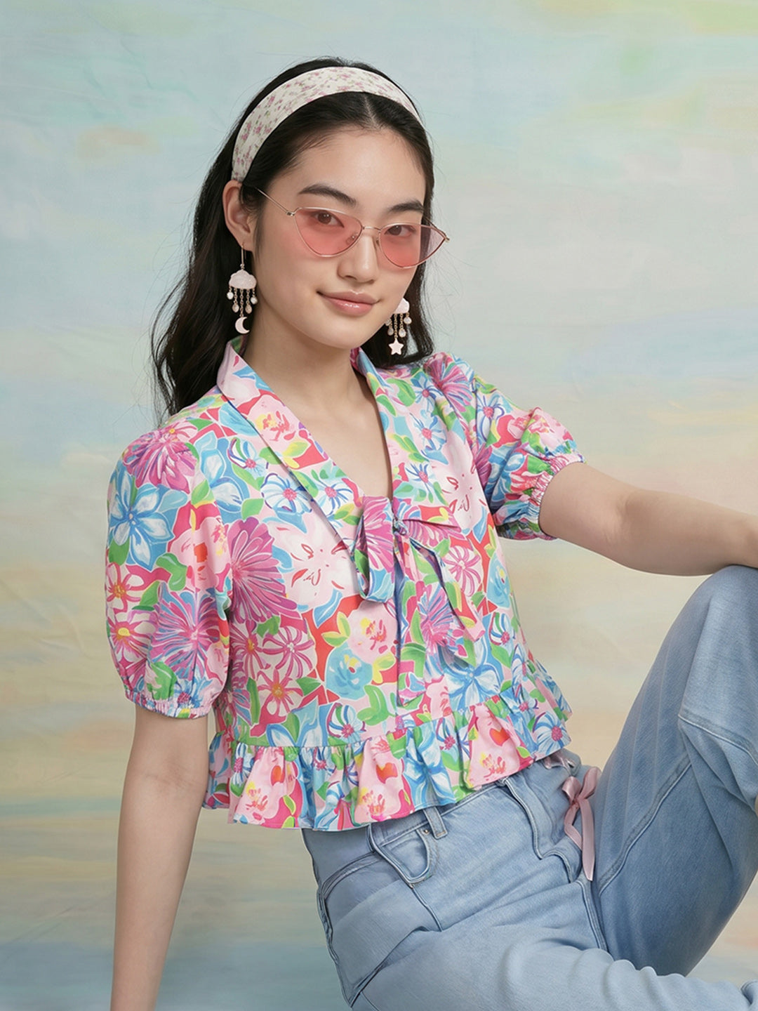 Janasya Multi Crop Crepe Top - Dista