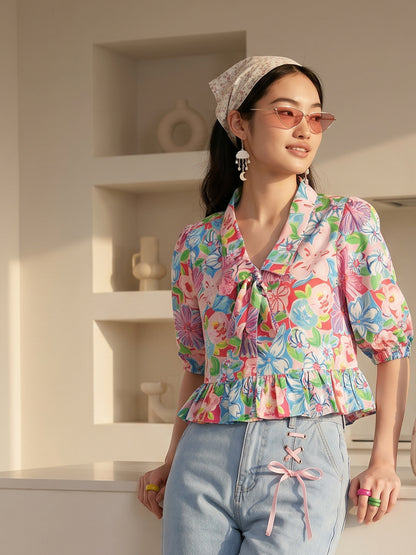Janasya Multi Crop Crepe Top - Dista