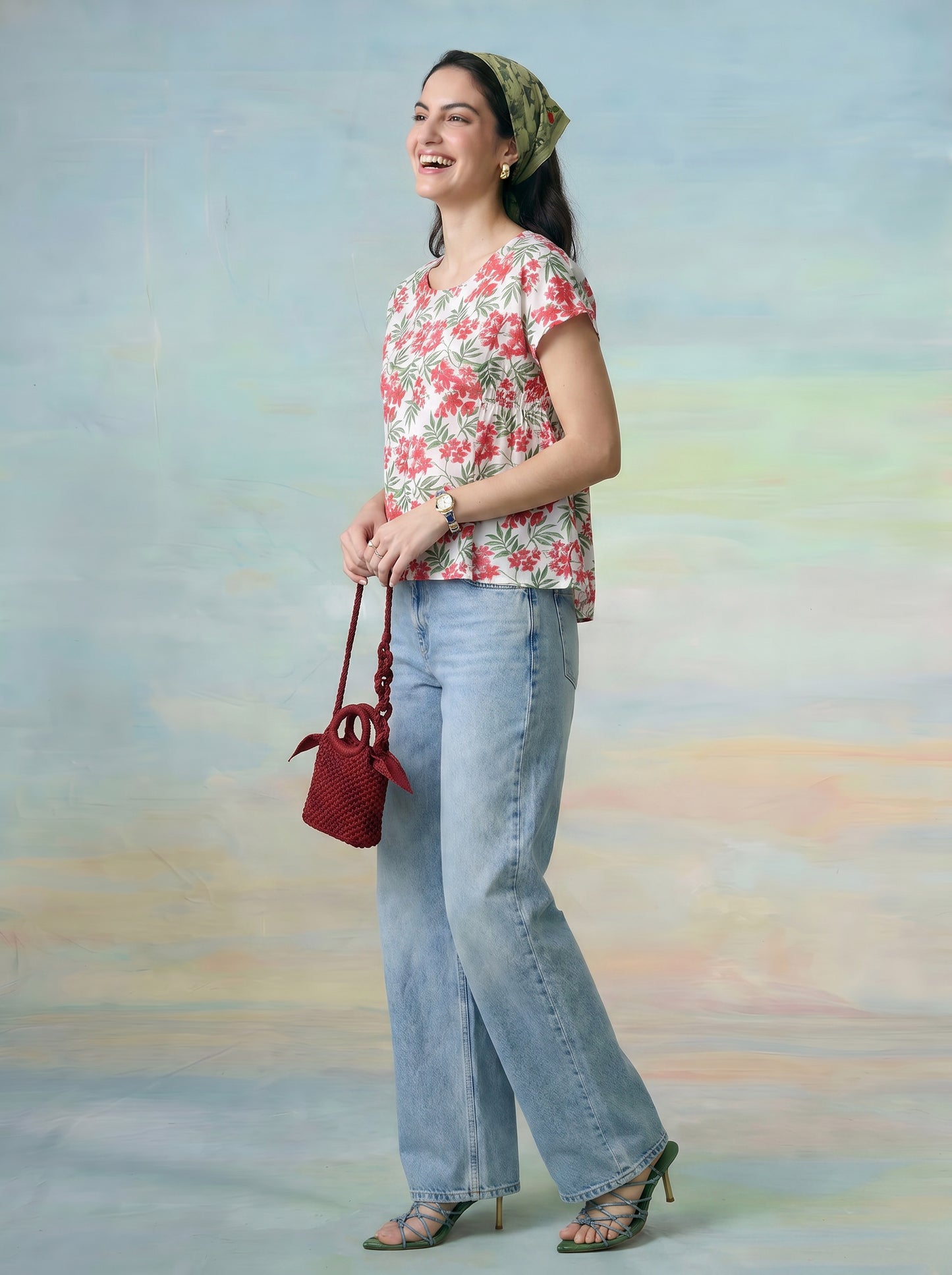 Janasya White A-Line Cotton Top - Dista