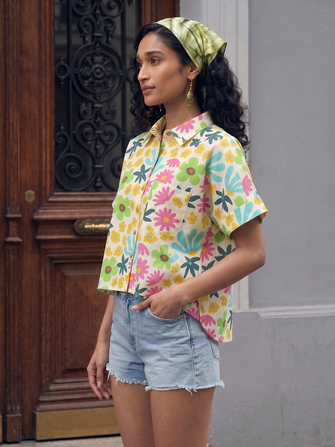 Janasya Multi Shirt Style Cotton Top - Dista