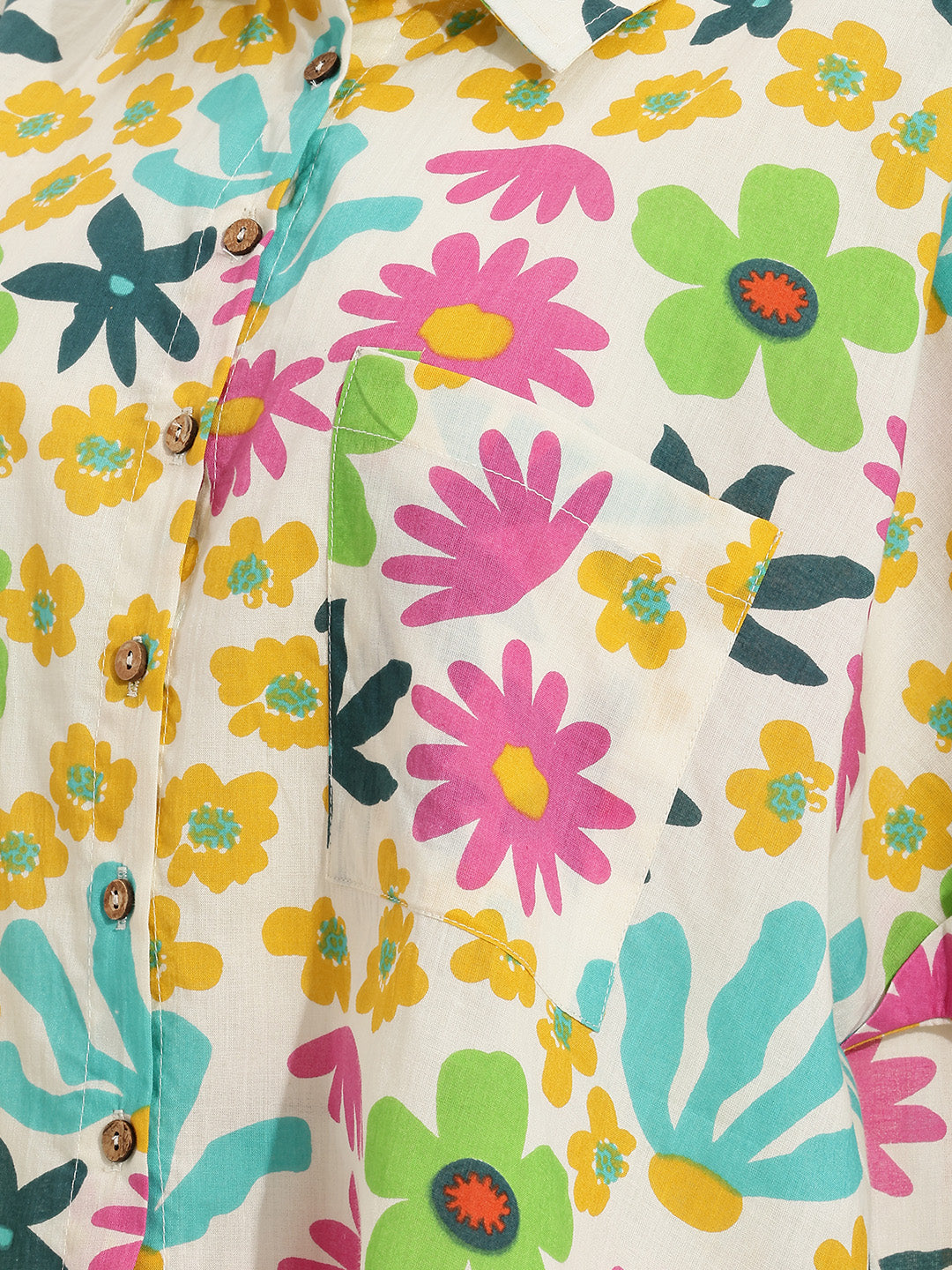Janasya Multi Shirt Style Cotton Top - Dista
