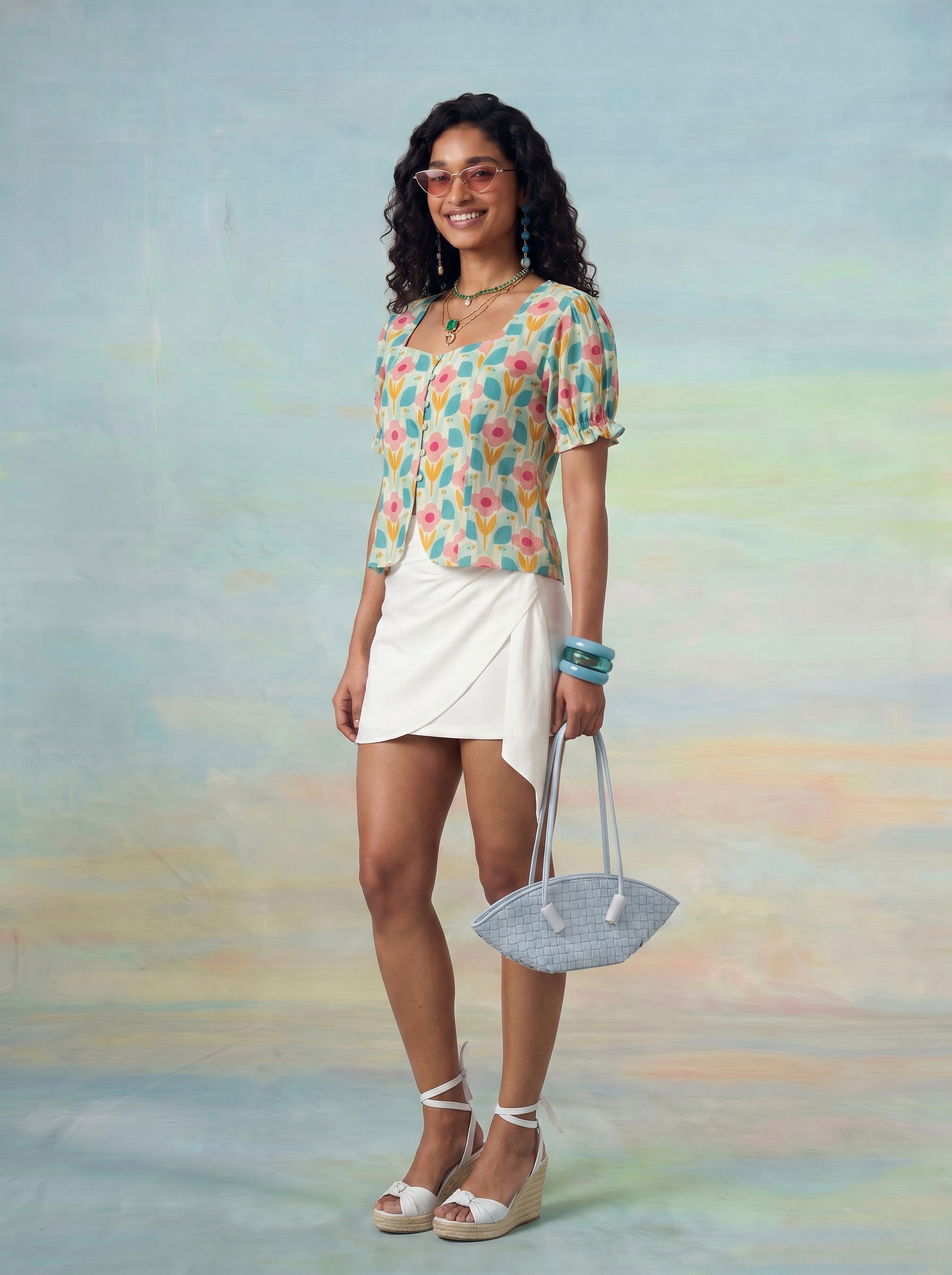 Janasya Multi Crop Cotton Top - Dista