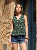 Janasya Dark Green Peplum Cotton Top - Dista