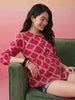 Janasya Magenta A-Line Cotton Top - Dista