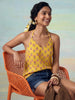 Janasya Mustard Straight Cotton Top - Dista