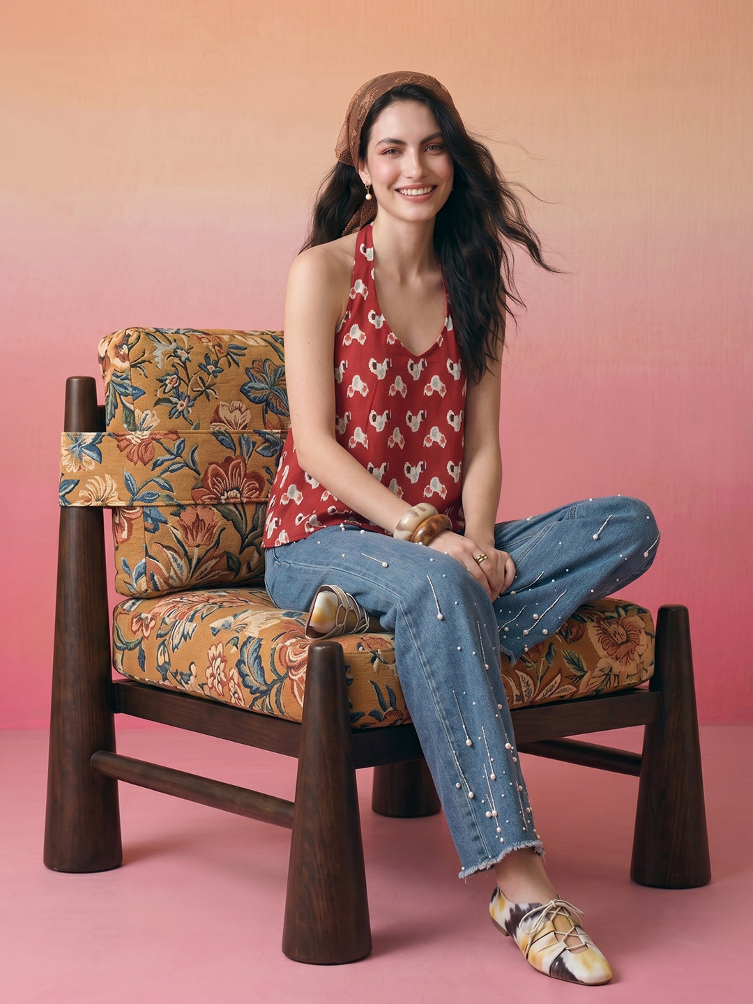 Janasya Maroon Peplum Cotton Top - Dista
