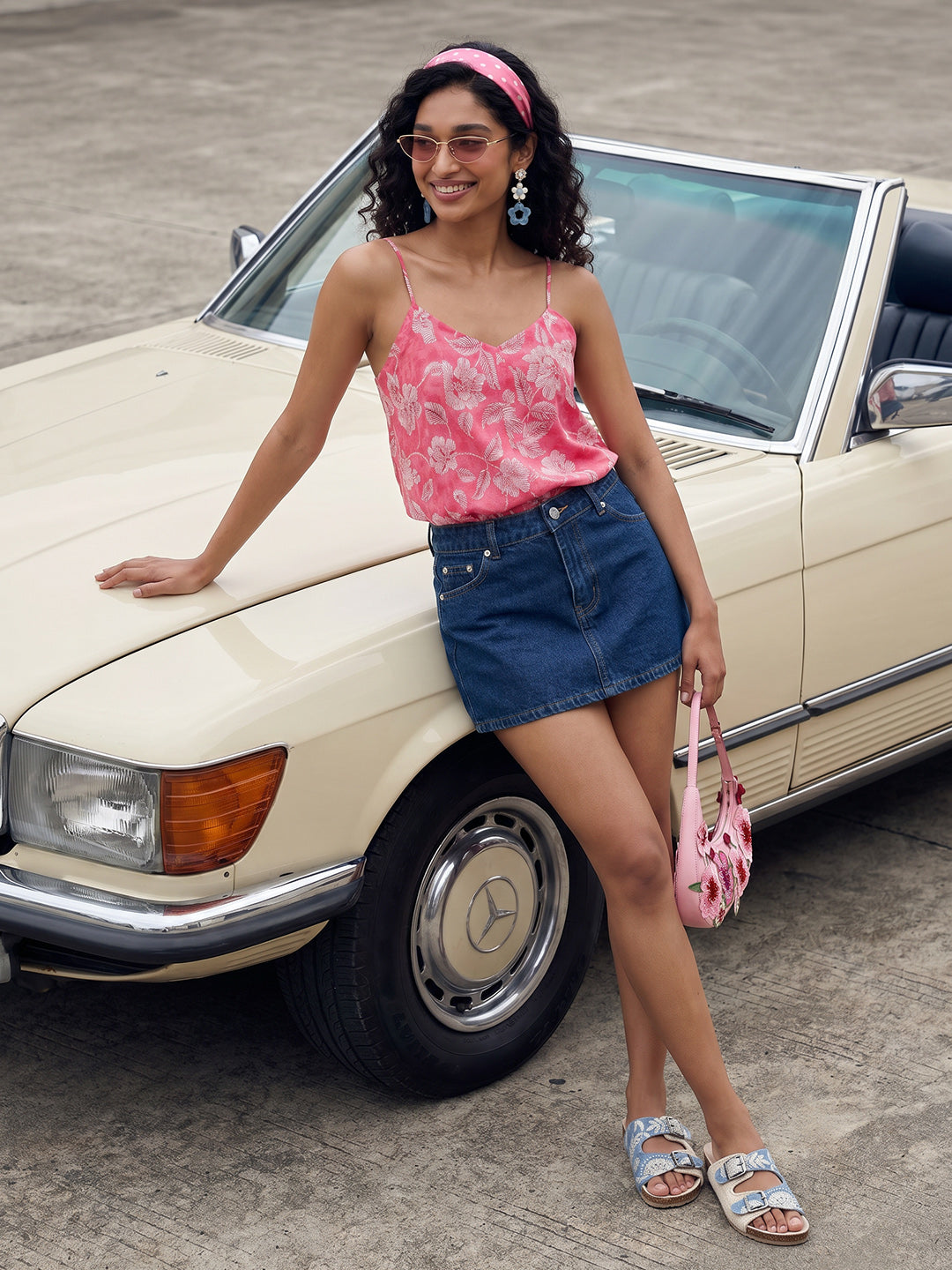 Janasya Pink A-Line Cotton Top - Dista