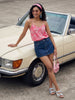 Janasya Pink A-Line Cotton Top - Dista