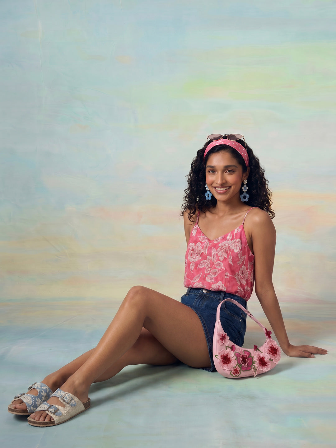 Janasya Pink A-Line Cotton Top - Dista
