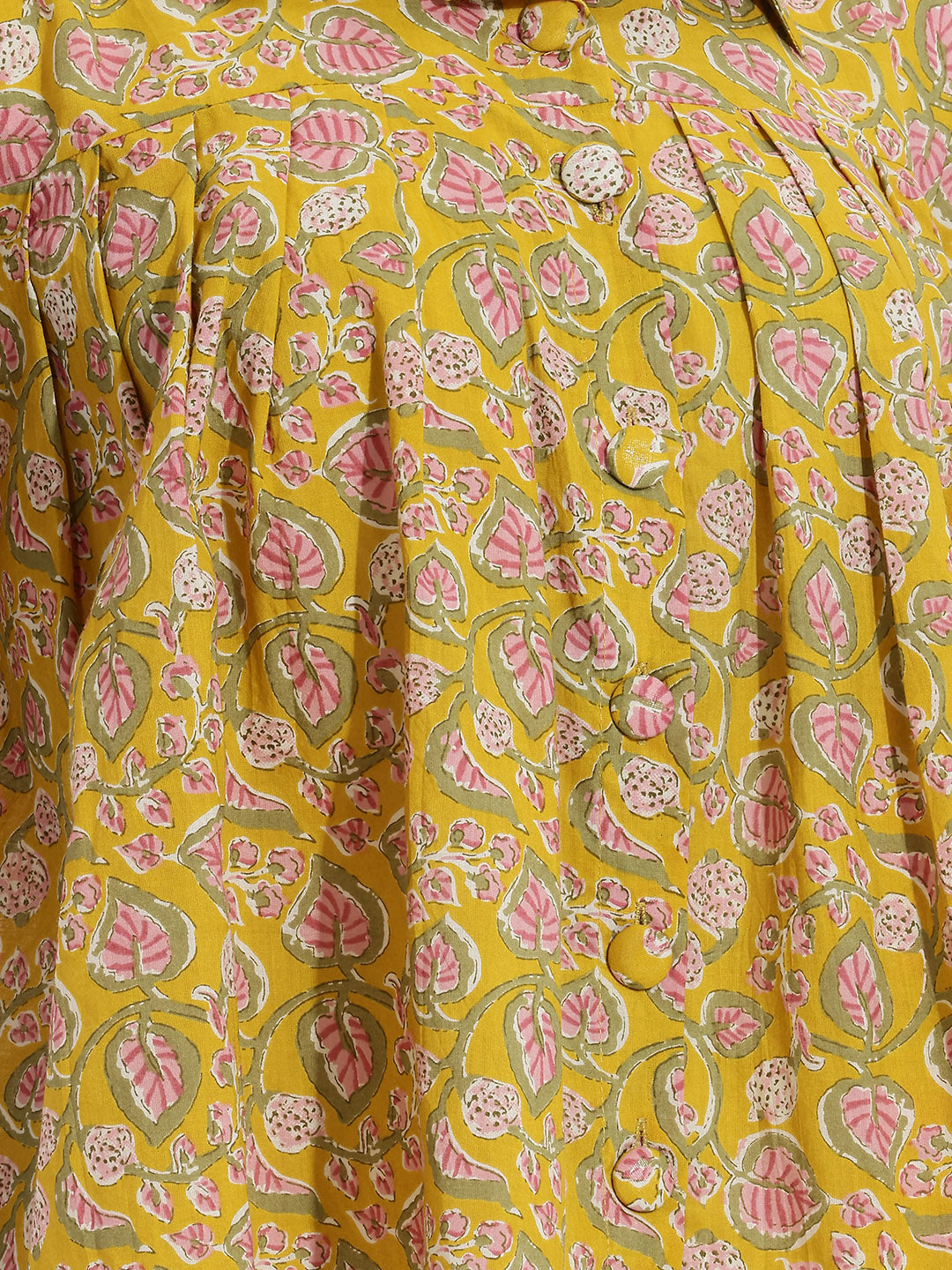 Janasya Yellow Flared Cotton Top - Dista