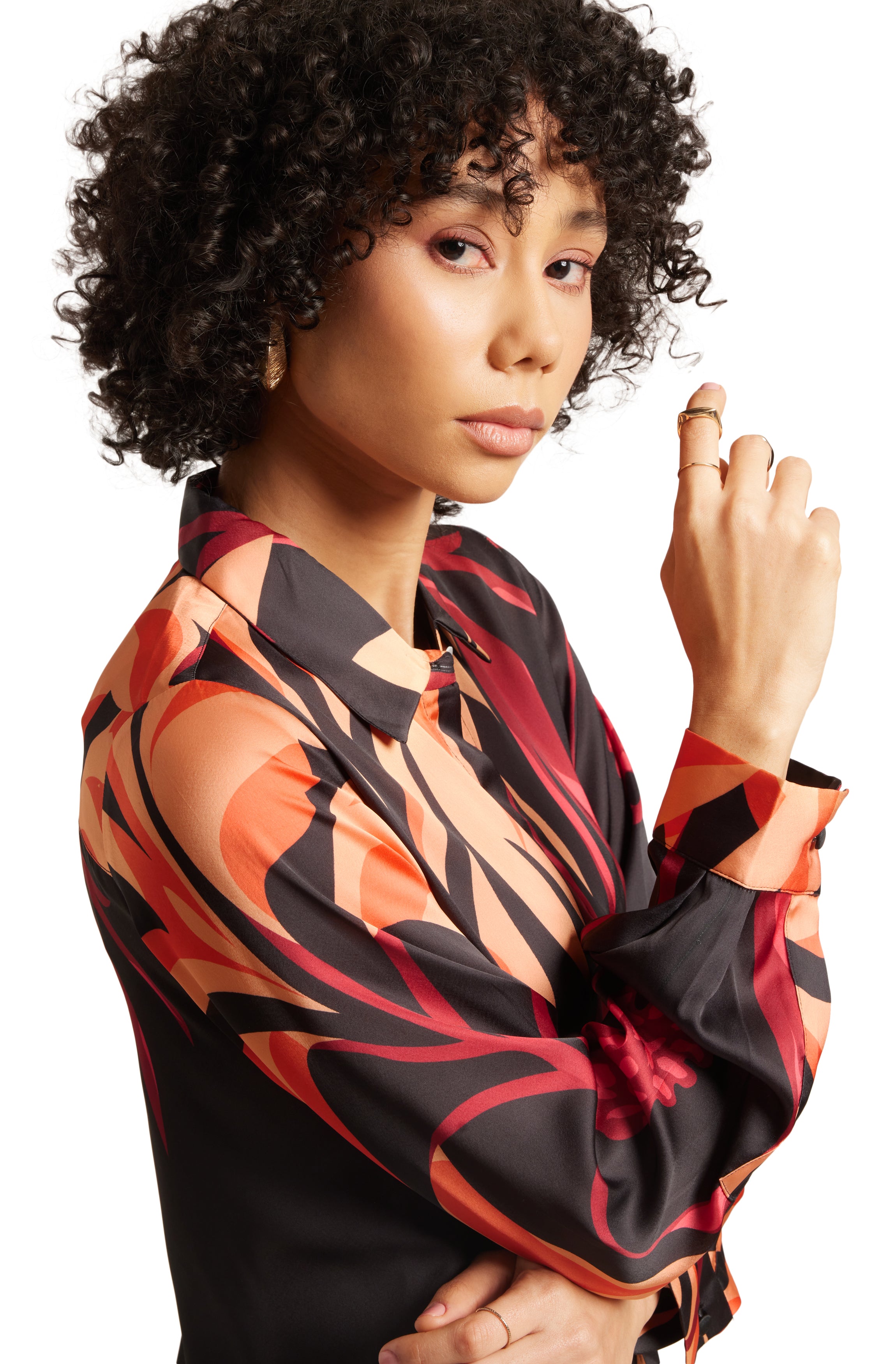 Zaccai Women's Black Satin Abstract Dress - Distacart