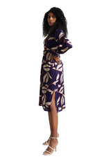 Thumbnail for Zaccai Women's Purple Satin Abstract Dress - Distacart