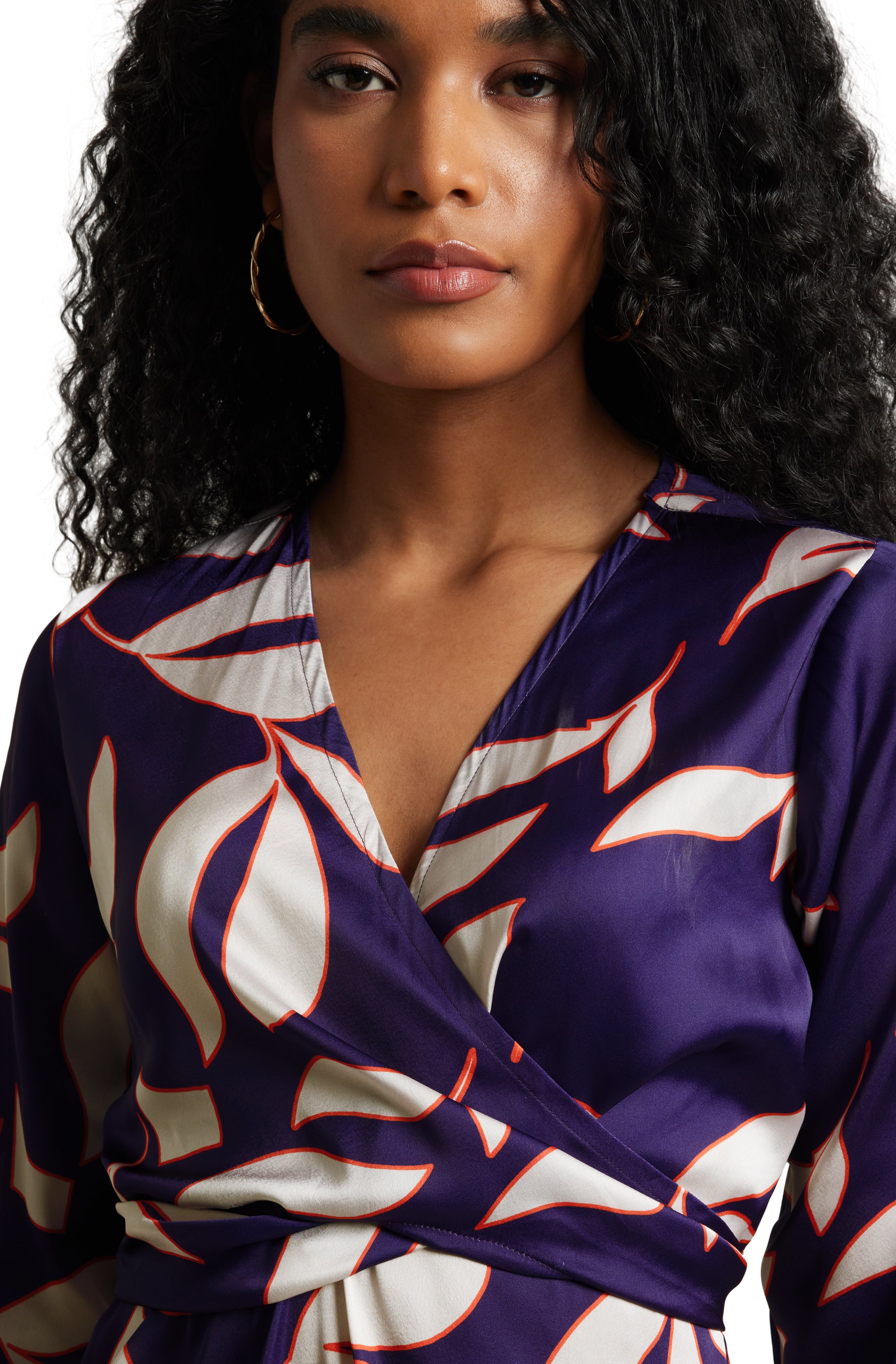 Zaccai Women's Purple Satin Abstract Dress - Distacart