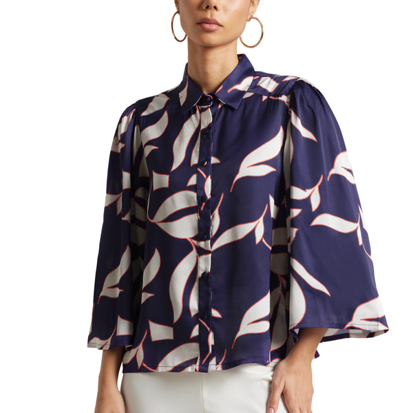 Zaccai Women's Purple Satin Abstract Top - Distacart