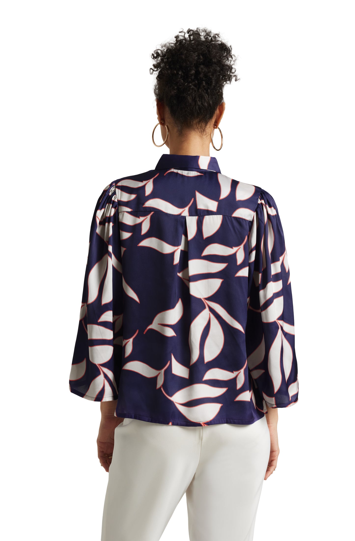 Zaccai Women's Purple Satin Abstract Top - Distacart
