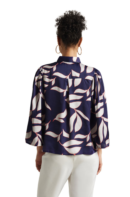 Zaccai Women's Purple Satin Abstract Top - Distacart