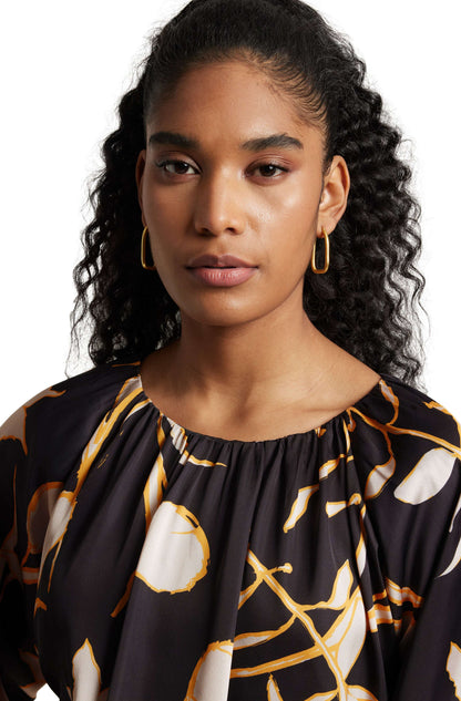 Zaccai Women's Black Satin Abstract Top - Distacart