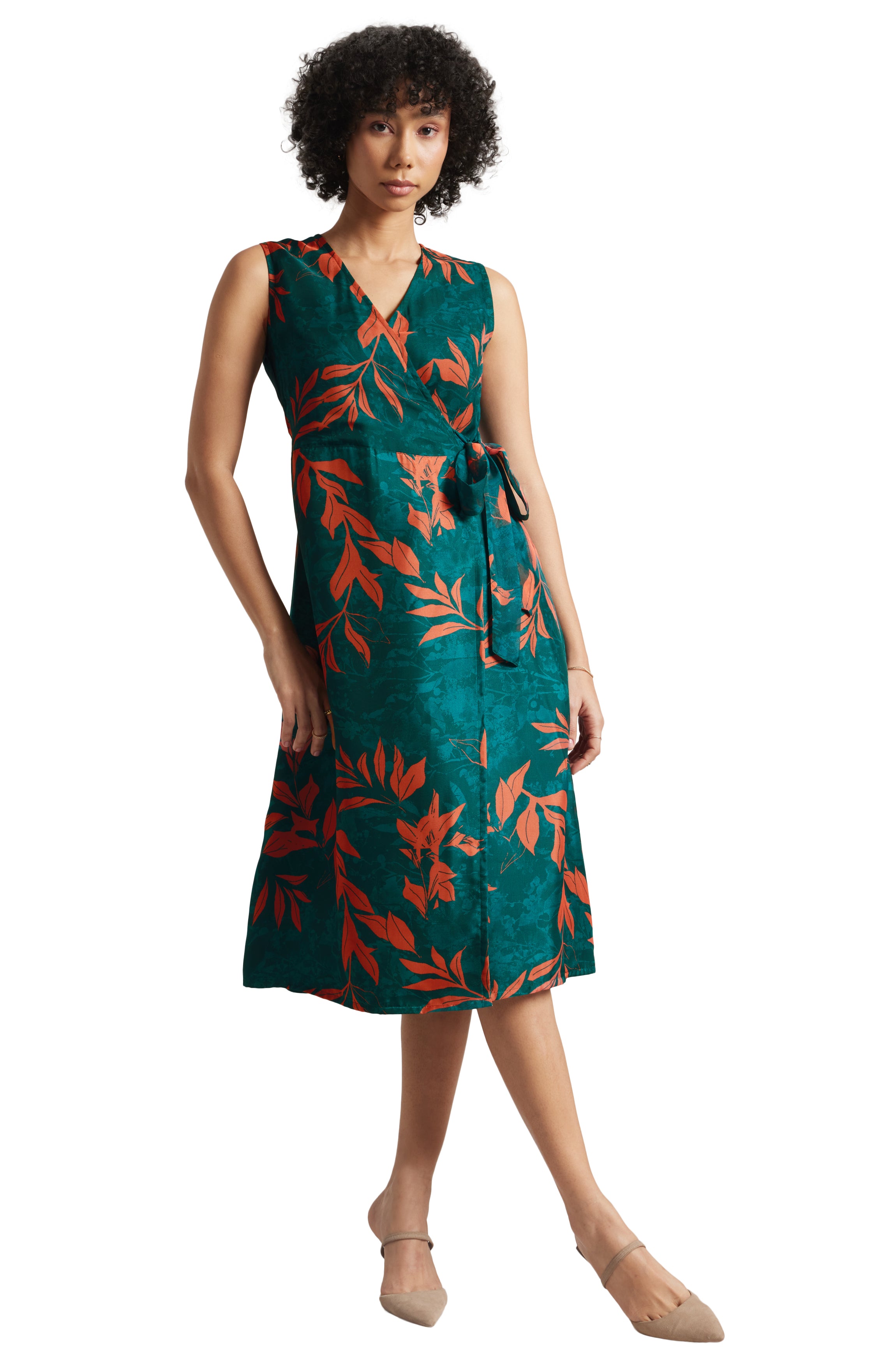 Zaccai Women's Teal Green Organza Floral Dress - Distacart