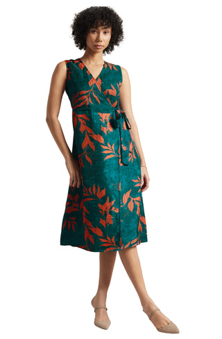 Zaccai Women's Teal Green Organza Floral Dress - Distacart