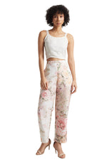 Thumbnail for Zaccai Women's Beige Organza Floral Co-ord Set - Distacart