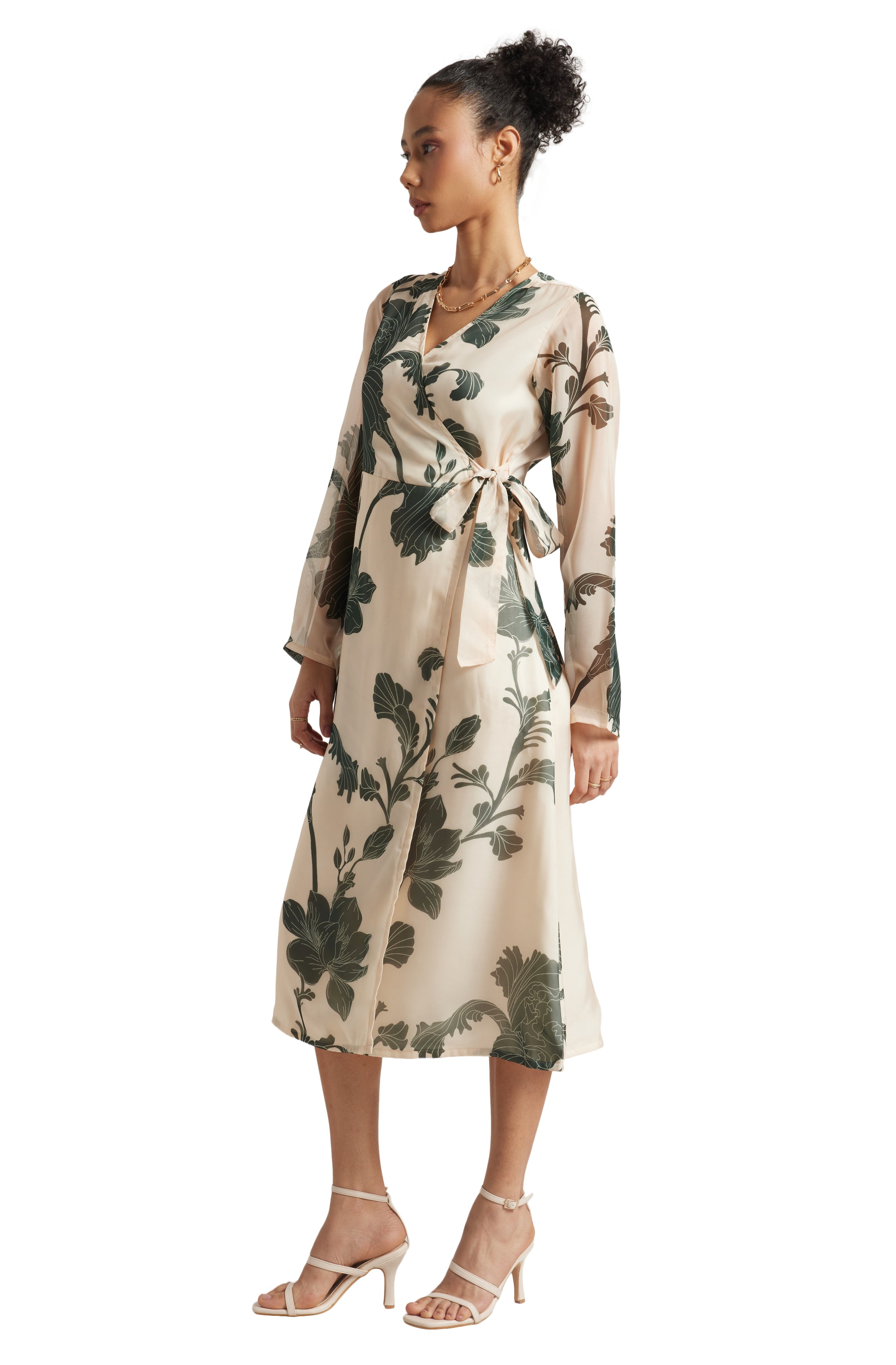 Zaccai Women's Cream Organza Floral Dress - Distacart