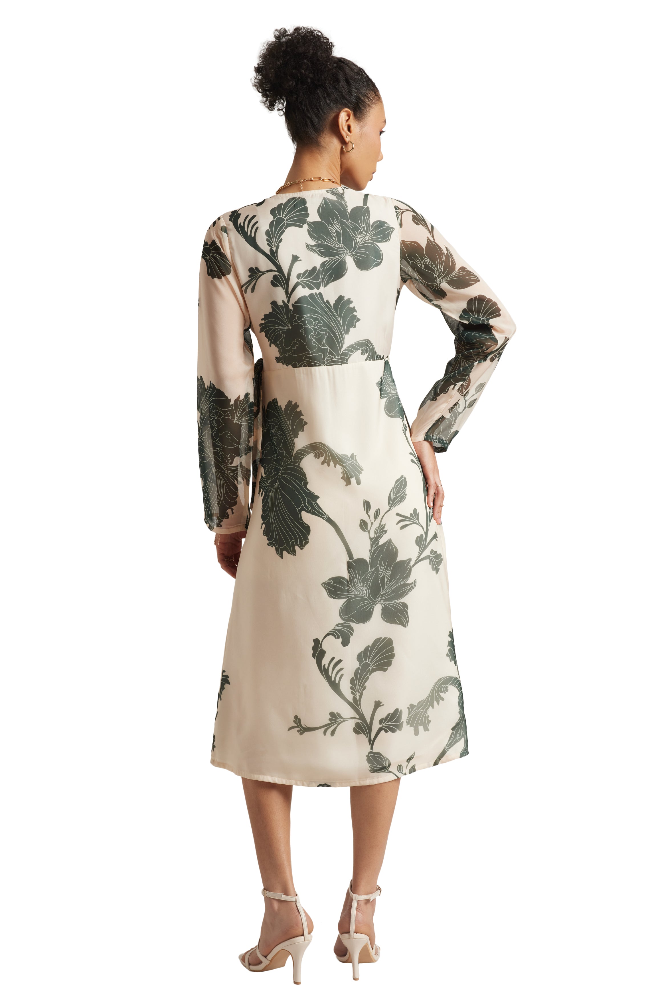 Zaccai Women's Cream Organza Floral Dress - Distacart