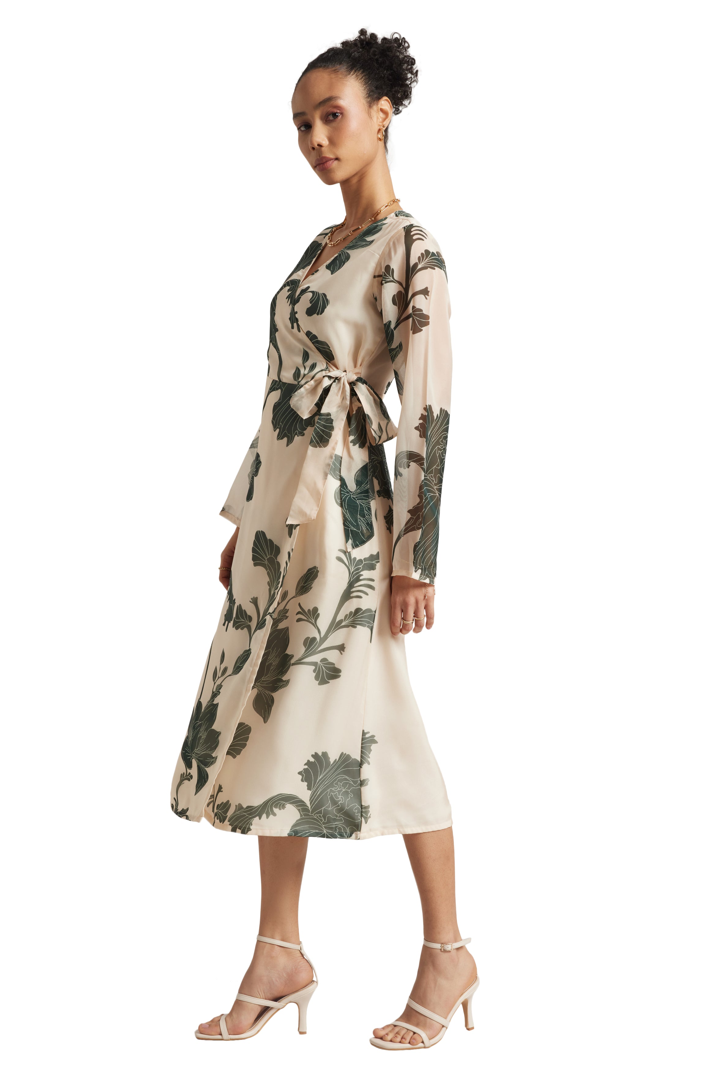 Zaccai Women's Cream Organza Floral Dress - Distacart