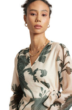 Thumbnail for Zaccai Women's Cream Organza Floral Dress - Distacart