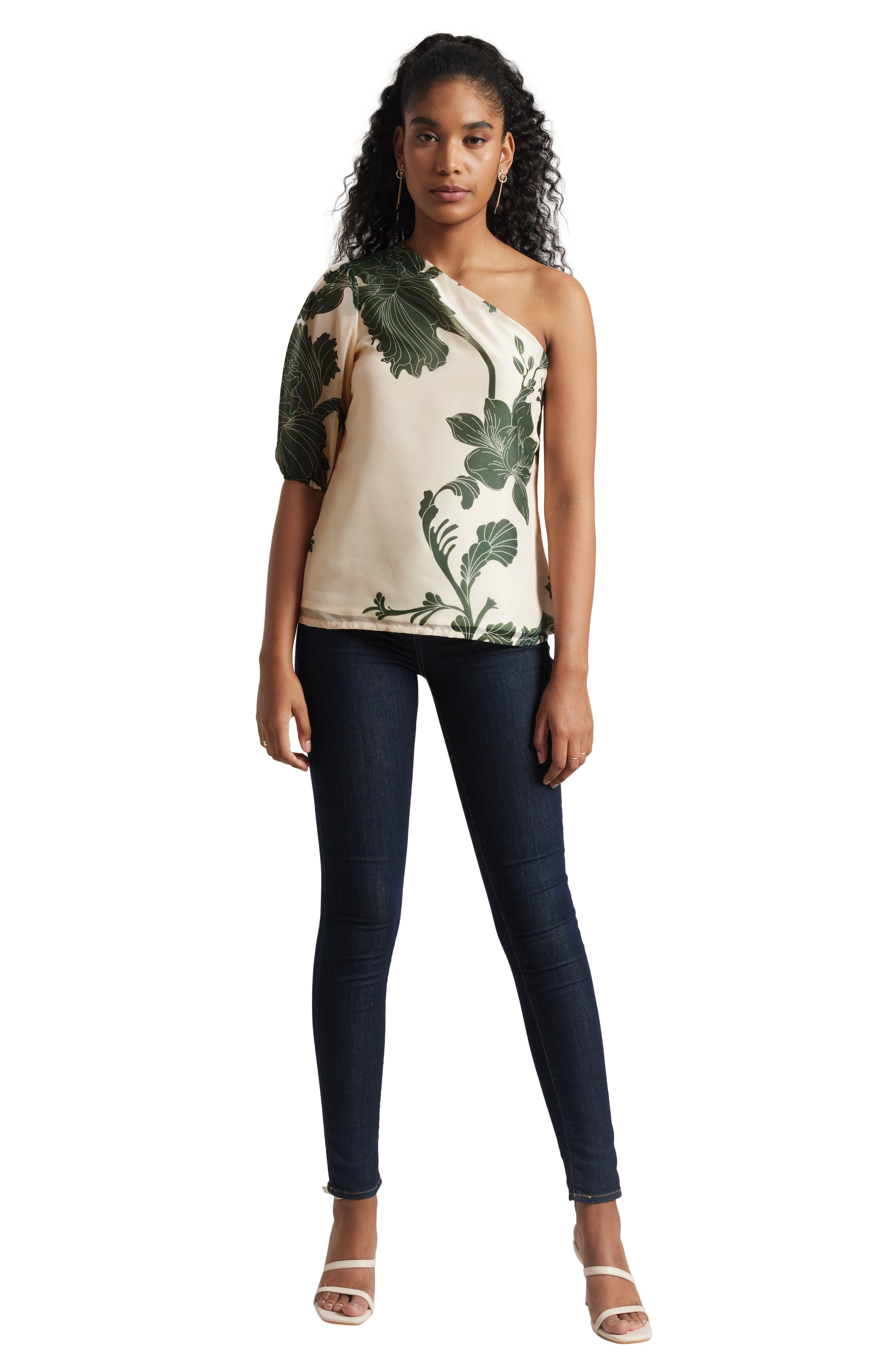 Zaccai Women's Cream Organza Floral Top - Distacart