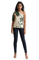 Thumbnail for Zaccai Women's Cream Organza Floral Top - Distacart