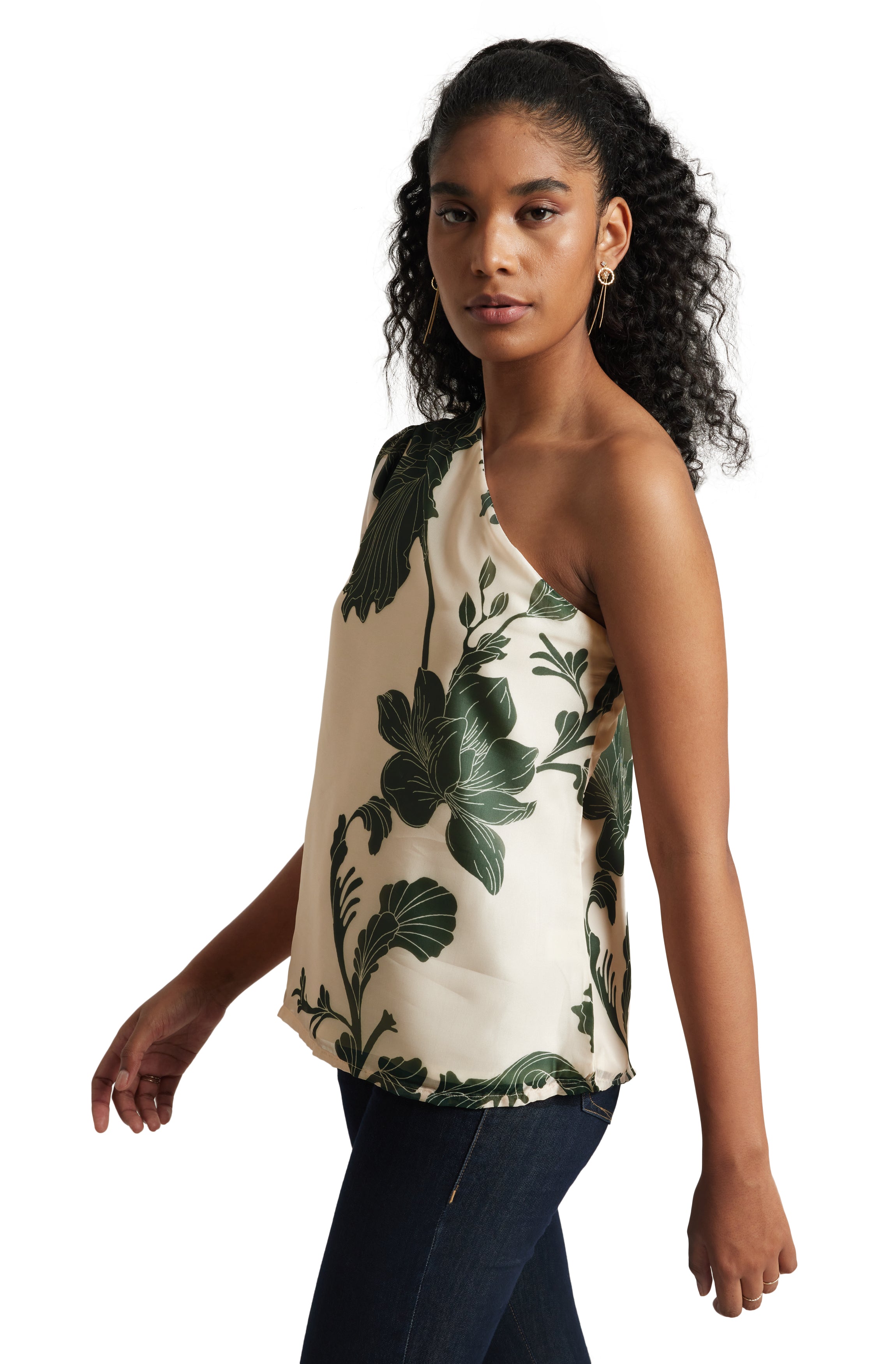Zaccai Women's Cream Organza Floral Top - Distacart