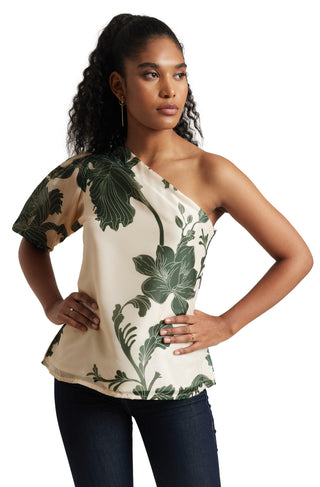 Zaccai Women's Cream Organza Floral Top - Distacart