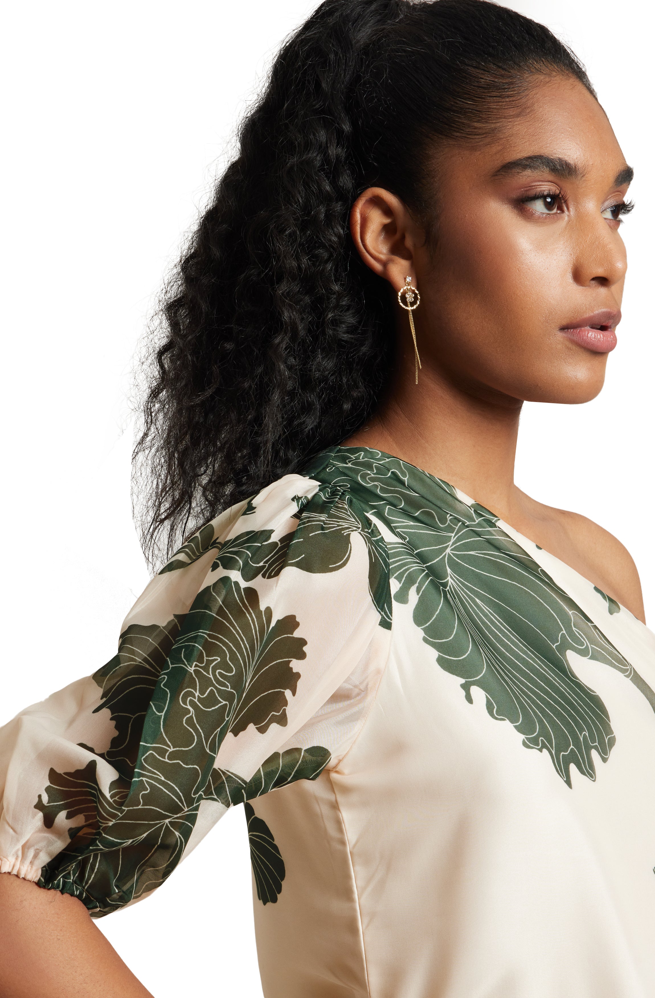 Zaccai Women's Cream Organza Floral Top - Distacart