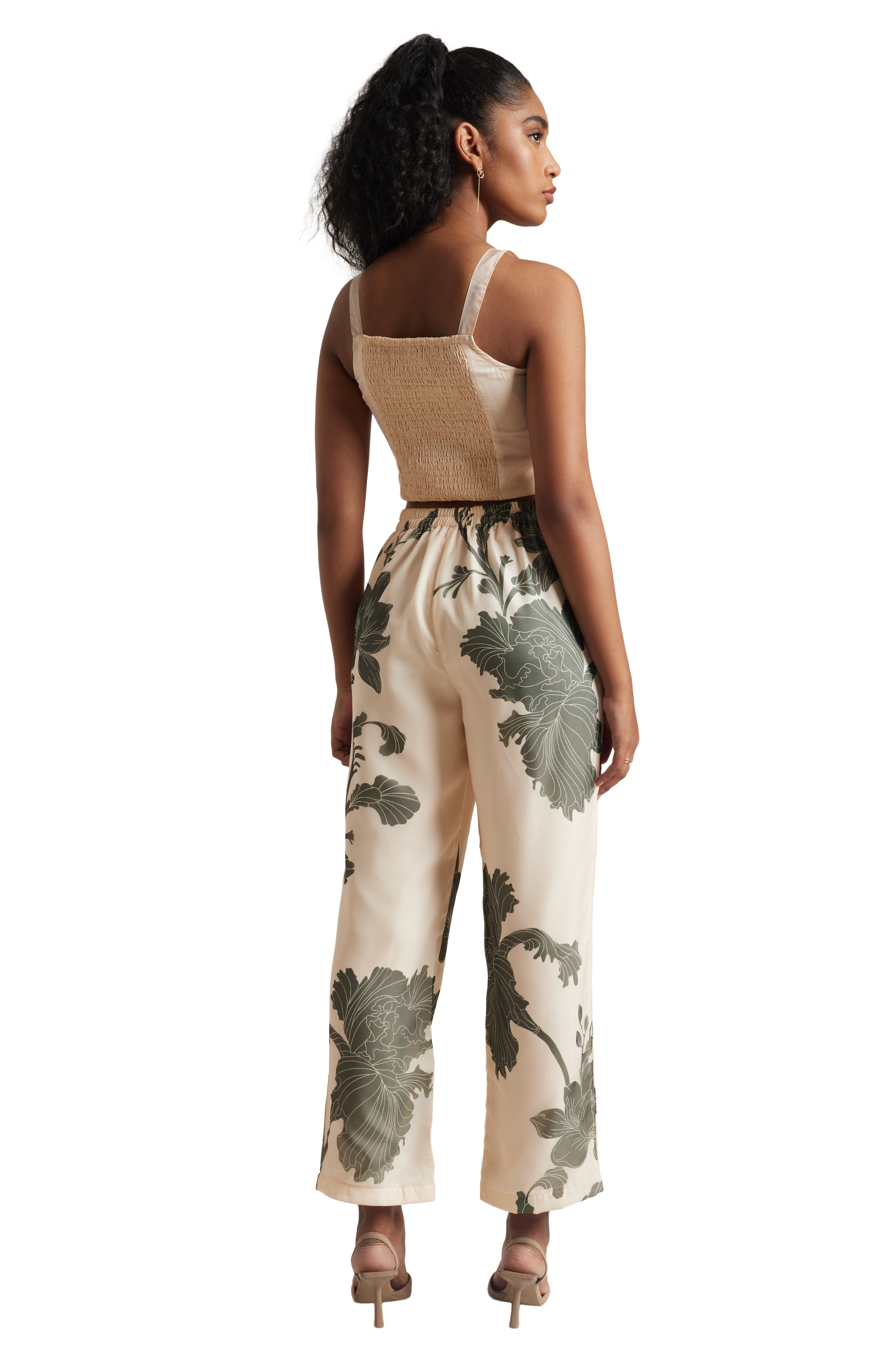 Zaccai Women's Cream Organza Floral Co-ord Set - Distacart