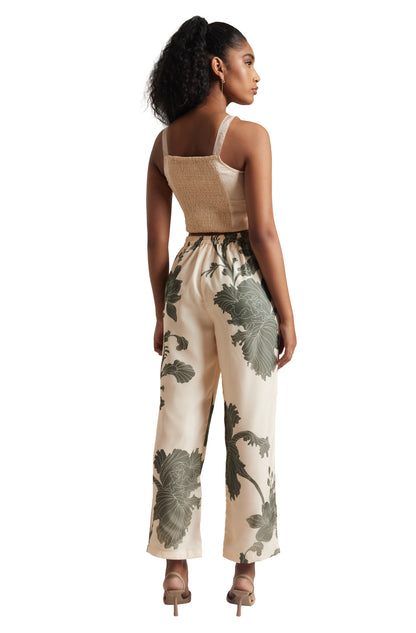 Zaccai Women's Cream Organza Floral Co-ord Set - Distacart