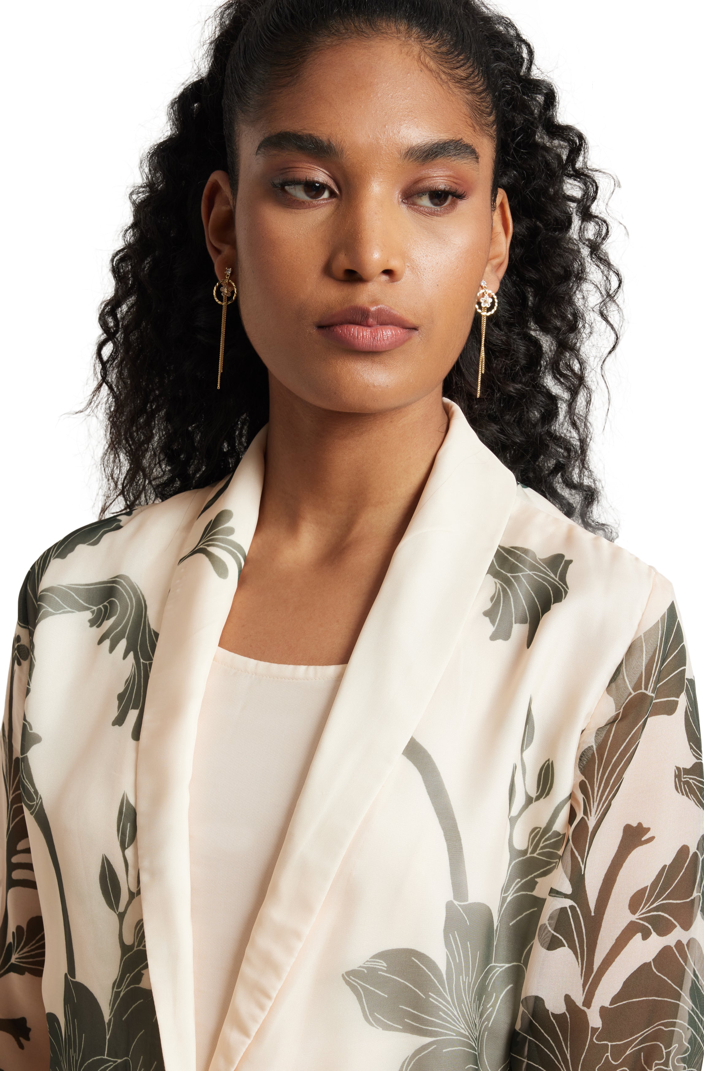 Zaccai Women's Cream Organza Floral Co-ord Set - Distacart