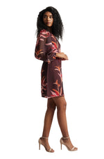 Thumbnail for Zaccai Women's Wine Organza Floral Dress - Distacart