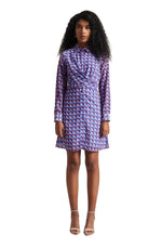 Thumbnail for Zaccai Women's Purple Georgette Geometric Dress - Distacart