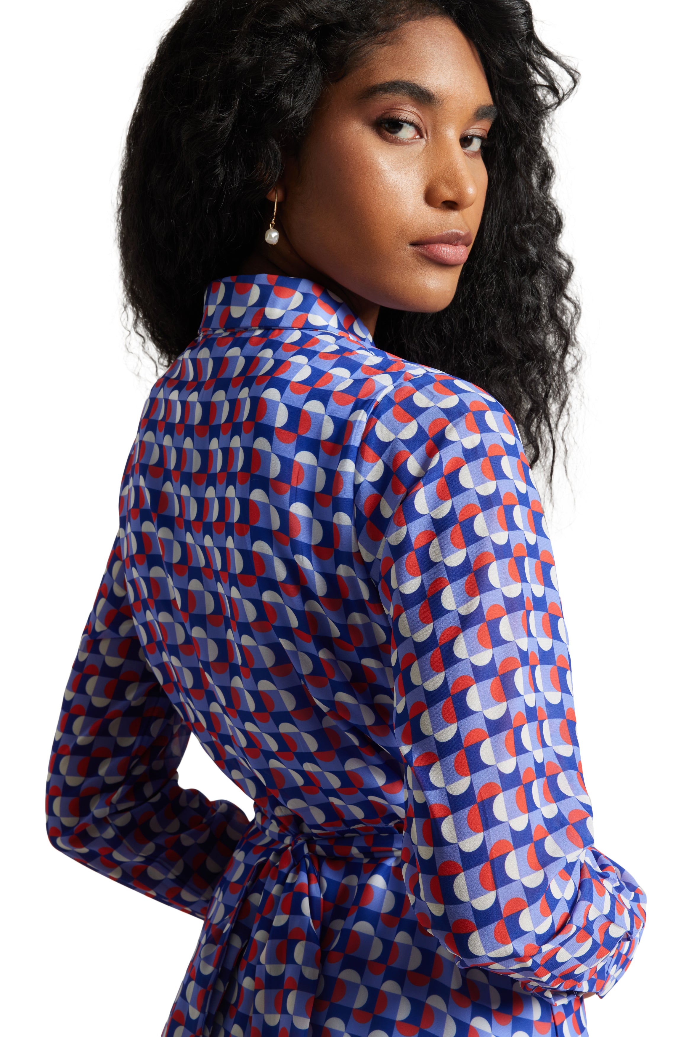 Zaccai Women's Purple Georgette Geometric Dress - Distacart