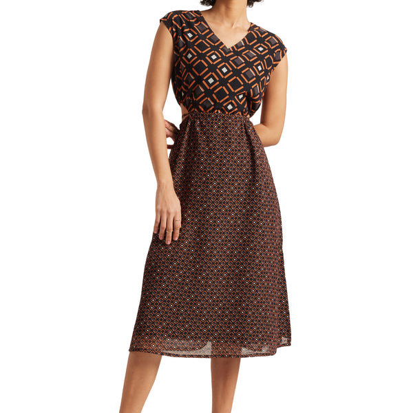 Zaccai Women's Black Georgette Geometric Dress - Distacart