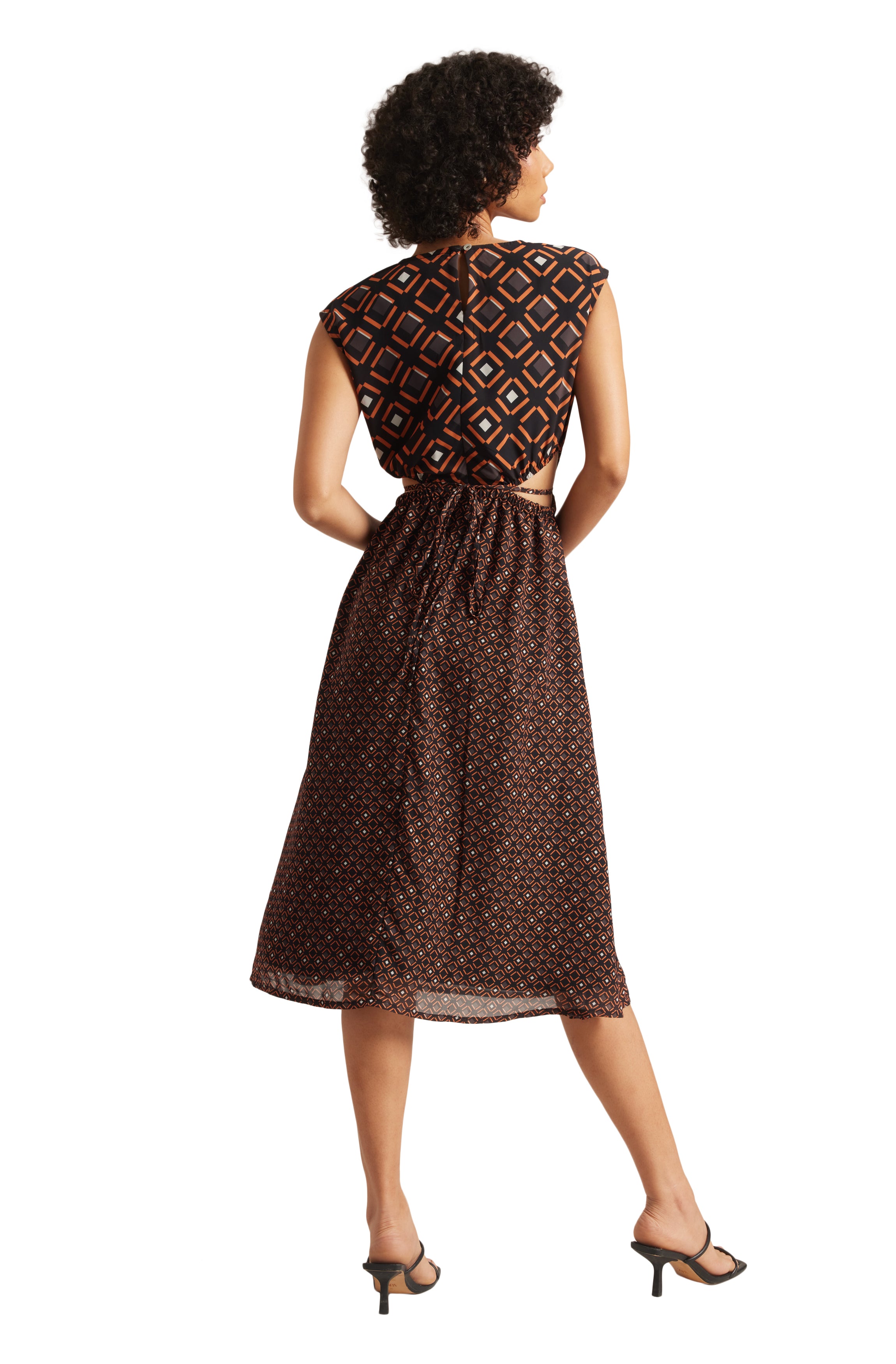 Zaccai Women's Black Georgette Geometric Dress - Distacart