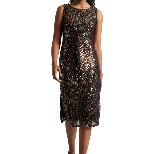 Zaccai Women's Black Poly Elastane Sequined Dress - Distacart