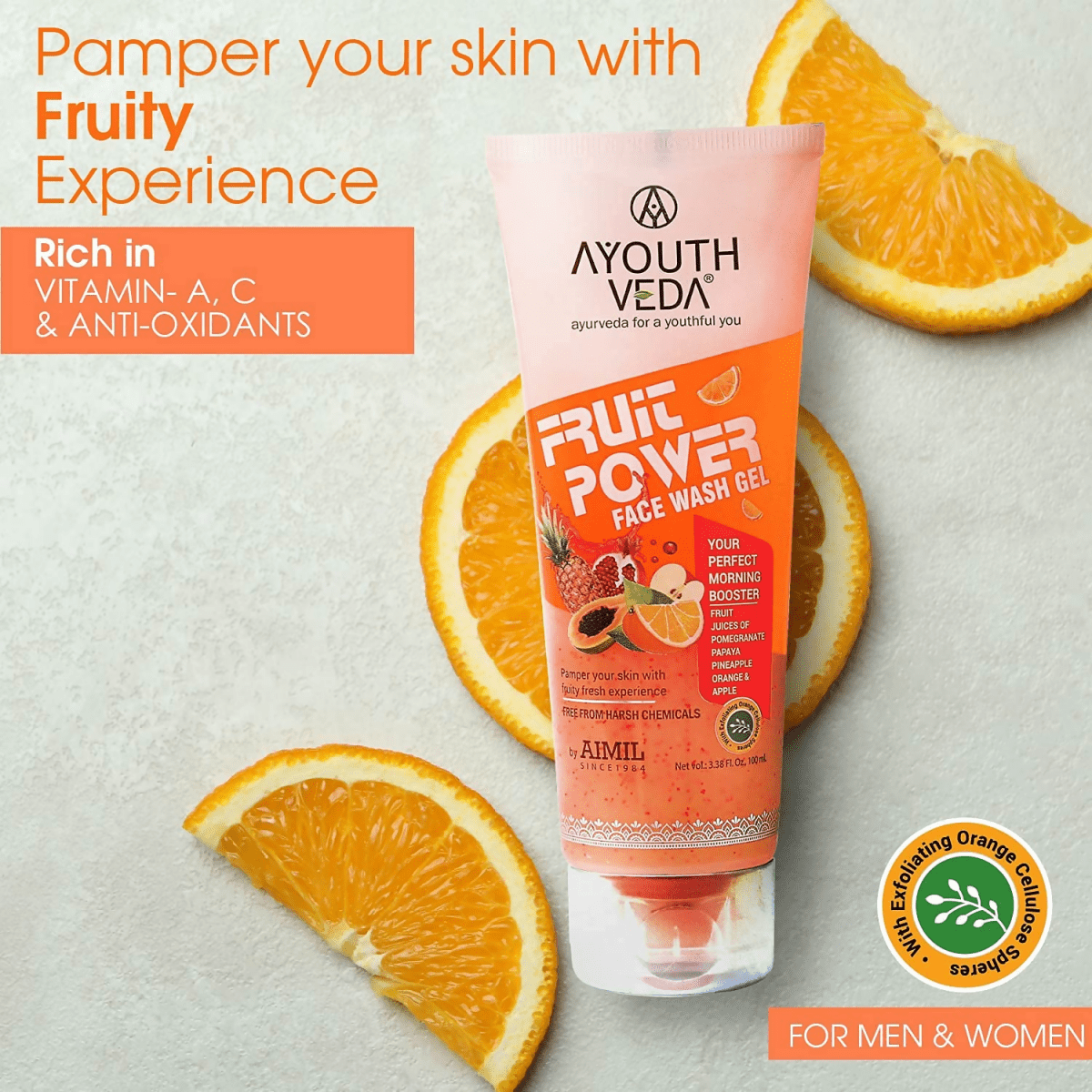 Ayouthveda Fruit Power Face Wash Gel - Distacart