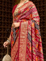 Thumbnail for NOZ2TOZ Women's Tussar Silk Maroon Printed Designer Saree With Blouse Piece - Distacart