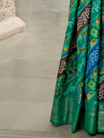 Thumbnail for NOZ2TOZ Women's Tussar Silk Teal green Printed Designer Saree With Blouse Piece - Distacart