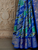 Thumbnail for NOZ2TOZ Women's Tussar Silk Blue Printed Designer Saree With Blouse Piece - Distacart
