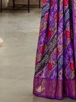 Thumbnail for NOZ2TOZ Women's Tussar Silk Purple Printed Designer Saree With Blouse Piece - Distacart