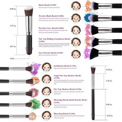 Bronson Professional Premium 10 Pcs Makeup Brush Set - Dista